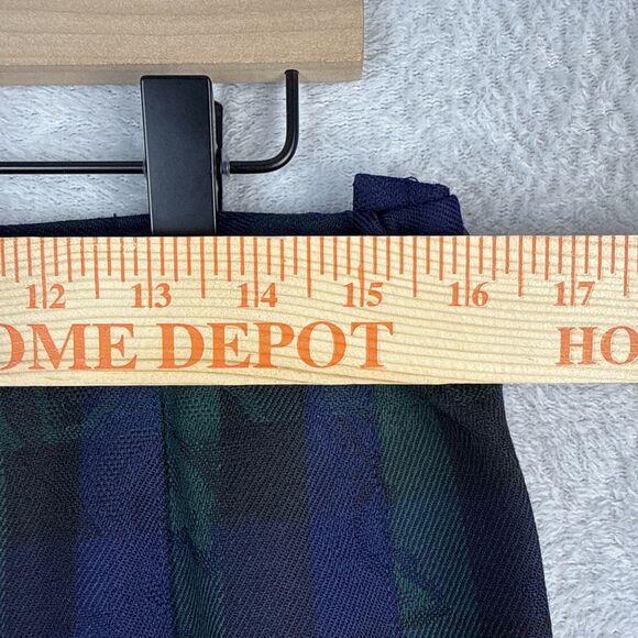 Vtg Pendleton 100% Wool Pleated Skirt 16 Blue Green Tartan Plaid Floral Academia - Picture 9 of 13